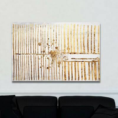 &Love Force Field Gold& Graphic Art Print on Canvas Mercer41 Size: 10x22 H x 15x22 W x 1.5x22 D EXE9_Q5EFR35