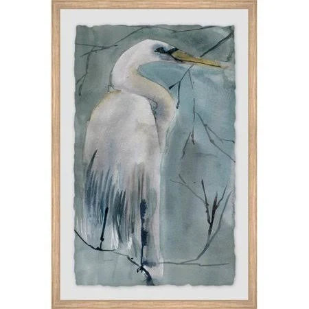 &Perched Crane& by Marmont Hill - Picture Frame Painting Print on Paper Highland Dunes Size: 36x22 H x 24x22 W x 1.5x22 D WIS3_S4BKO25