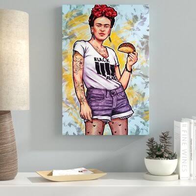 &Nikolaos Frida and The Taco& Painting Print on Wrapped Canvas Latitude Run Size: 36x22 H x 24x22 W x 1.5x22 D VRK3_L7MWP88